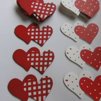 Streuteile Herzen in rot und weiß - Dekoration zur Hochzeit - Liebe - Valentinstag