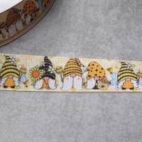 Zwerg Gnom Wichtel Sommer Biene Honig    22 mm  Borte Ripsband Bild 3