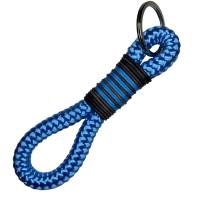 Schlüsselanhänger handgefertigt der Marke AlsterStruppi in himmelblau, antikgrauem Leder, personalisiert ist möglich Bild 1