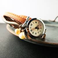Armbanduhr,Wickeluhr, Damenuhr, Kunstleder,  Auswahl, Perlen Bild 3