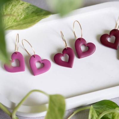 Polymer Clay Ohrringe | VALENTINA | Ton Ohrringe | Statement Ohrringe | handgefertigt | Valentinstag | Ohrschmuck 