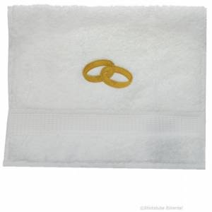 Handtuch Ehering Hochzeitsgastgeschenk mit Namen oder Initialen Bild 2