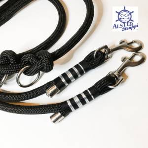 Leine Halsband Set schwarz silber sehr edel mit Kristallstein, ab 128,00 Euro, für mittelgroße Hunde, verstellbar Bild 4