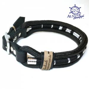 Leine Halsband Set schwarz silber sehr edel mit Kristallstein, ab 128,00 Euro, für mittelgroße Hunde, verstellbar Bild 5