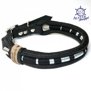 Leine Halsband Set schwarz silber sehr edel mit Kristallstein, ab 128,00 Euro, für mittelgroße Hunde, verstellbar Bild 7