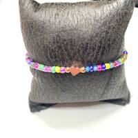 Elastisches, handgefertigtes Armband, Glasperlen, multicolor Bild 4