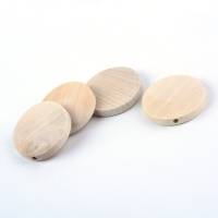 10 Stück flache runde natürliche unbehandelte Holzperlen Natur für verschiedene Bastelprojekte oder Schmuckherstellungen Bild 1