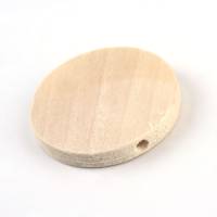 10 Stück flache runde natürliche unbehandelte Holzperlen Natur für verschiedene Bastelprojekte oder Schmuckherstellungen Bild 2