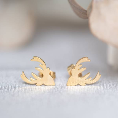 Hirsch Ohrstecker | Ohrringe | mini Ohrstecker gold | Geschenk Freundin | Edelstahl Ohrstecker | nickelfrei