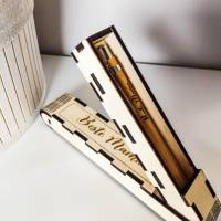 Personalisierter Kugelschreiber in Holzbox | Stift mit Namen und Aufbewahrung | Bambusstift mit Gravur und Holzschatulle Bild 8