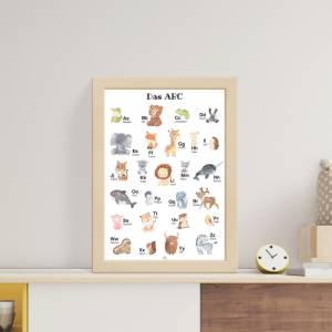 Alphabet Poster mit Tier ABC als Babyzimmer, Kinderzimmer Deko oder Kindergarten | A3 Größe | CreativeRobin Bild 6