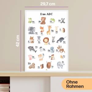 Alphabet Poster mit Tier ABC als Babyzimmer, Kinderzimmer Deko oder Kindergarten | A3 Größe | CreativeRobin Bild 8
