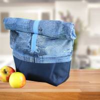 Lunchbag //Lunch Tasche //Frühstücksbeutel //Frühstückstasche //Wetbag //Brunch bag //  Kulturbeutel // Jeanstasche/blau Bild 2