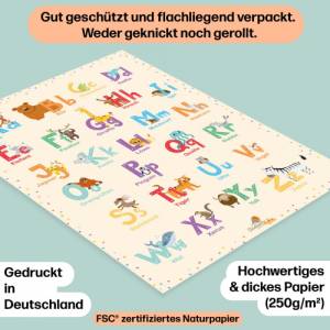 ABC Poster mit Tier Alphabet | fürs Kinderzimmer, Kindergarten & Grundschule | orange A3 Größe | CreativeRobin Bild 4