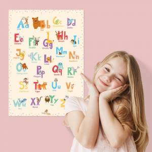 ABC Poster mit Tier Alphabet | fürs Kinderzimmer, Kindergarten & Grundschule | orange A3 Größe | CreativeRobin Bild 5