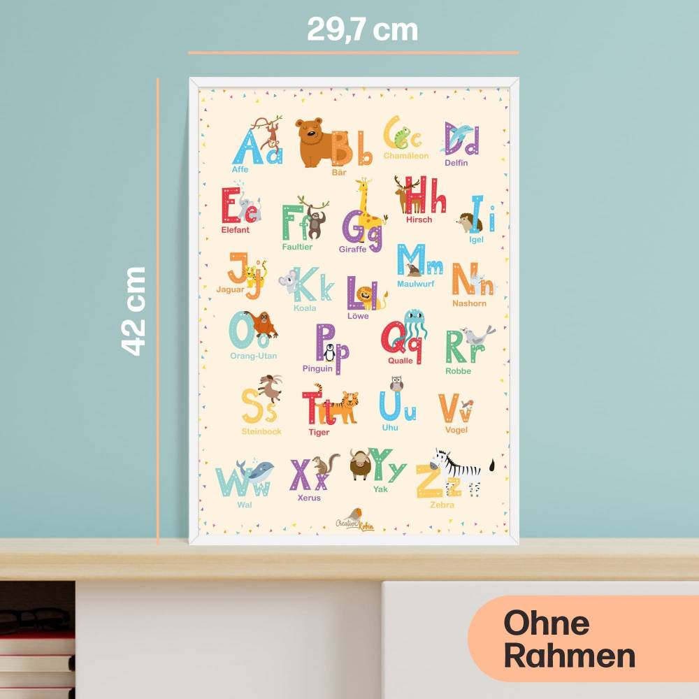 fürs | Kinderzimmer, Poster Tier mit Alphabet ABC Kindergarten