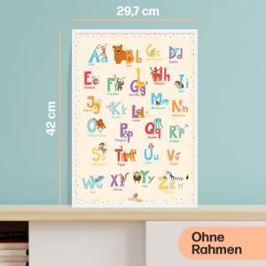 ABC Poster mit Tier Alphabet | fürs Kinderzimmer, Kindergarten & Grundschule | orange A3 Größe | CreativeRobin Bild 6