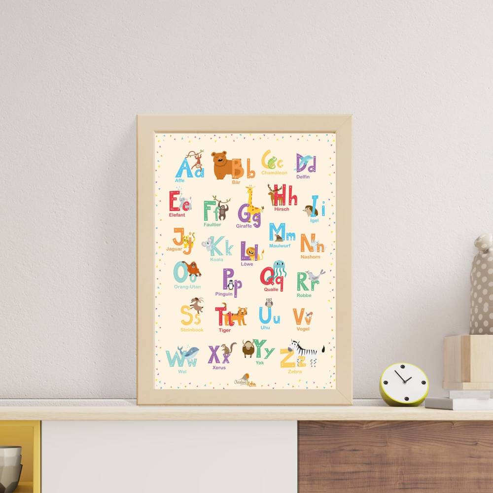 Tier Poster ABC Kinderzimmer, fürs Alphabet mit | Kindergarten
