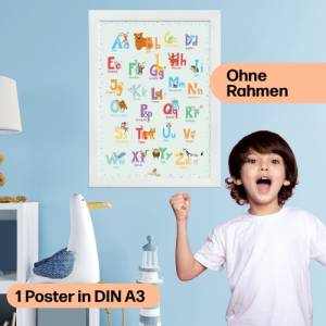 ABC Poster mit Tier Alphabet | Fürs Kinderzimmer, Kindergarten & Grundschule | A3 Größe | CreativeRobin Bild 5
