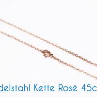 Fertige Edelstahl Kette rosé gold 45cm Ø 2.5x1.9x0.5mm Bild 2