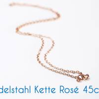 Fertige Edelstahl Kette rosé gold 45cm Ø 2.5x1.9x0.5mm Bild 3