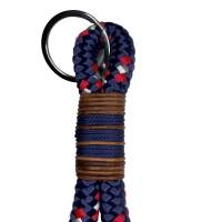 Schlüsselanhänger handgefertigt der Marke AlsterStruppi in dunkelblau, rot, weiß, braunes Leder Bild 4