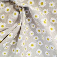 Stoff Meterware Baumwolle pflegeleicht natur  "Daisy" Gänseblümchen Bild 2