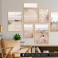 CreativeRobin Poster Set als Wohnzimmer Deko | 4x A3 + 2x A4 Wandbilder Collage » Pampasgras, Berge & Strand « Bild 8