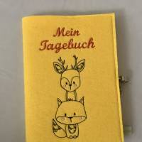 Personalisiertes Tagebuch aus Filz mit Schloß Bild 1