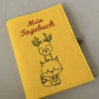 Personalisiertes Tagebuch aus Filz mit Schloß Bild 3