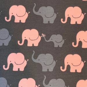Jersey Elefantenparade rosa auf grau Bild 3
