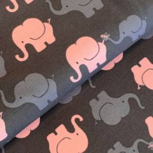 Jersey Elefantenparade rosa auf grau Bild 4