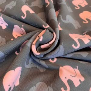 Jersey Elefantenparade rosa auf grau Bild 6