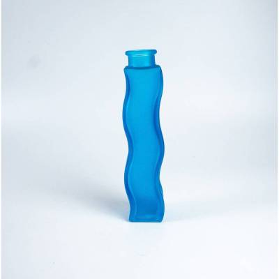 Glasvase von Ikea, Skämt Wellenvase, aus den 1990er Jahren, in blau, 21 cm hoch