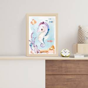 Meerestiere Poster-Set fürs Babyzimmer I Schildkröte, Wal, Seepferdchen & co. als schöne Kinderzimmer Deko I ohne Rahmen Bild 7