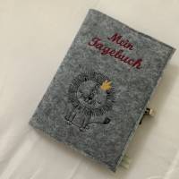 Personalisiertes Tagebuch aus Filz mit Schloß Bild 2