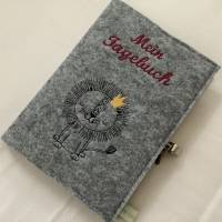 Personalisiertes Tagebuch aus Filz mit Schloß Bild 6