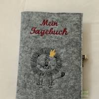 Personalisiertes Tagebuch aus Filz mit Schloß Bild 7