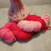 handgefärbte Sockenwolle, Sockenwolle 4-fach, pink, Hibiscus, Farbverlauf, #2305 Bild 1