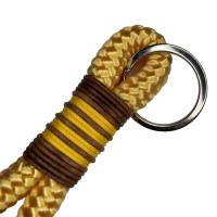 Schlüsselanhänger handgefertigt der Marke AlsterStruppi in gelb, braunes Leder, personalisiert ist möglich Bild 2