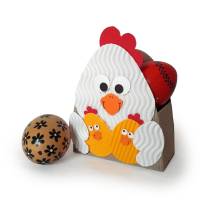 Huhn mit Küken Mini-Osternest, kleine Geschenkbox als Mini-Osterkörbchen oder Mitbringsel zum Osterfest Bild 1
