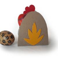Huhn mit Küken Mini-Osternest, kleine Geschenkbox als Mini-Osterkörbchen oder Mitbringsel zum Osterfest Bild 2