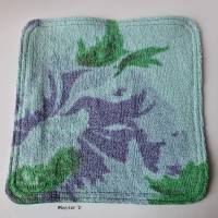 Spültuch "Frottee-Sweat" in hellblau-grün-flieder "Blumen" & grün Uni von he-ART by helen hesse Bild 5