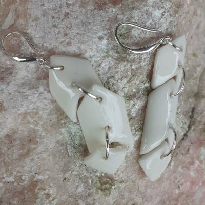 PORZELLAN Schmuck Ohrringen Ohrhänger Ohrstecker Creolen Designerschmuck, Sommer Trend Unikat