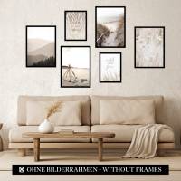 CreativeRobin Poster Set als Wohnzimmer Deko | 4x A3 + 2x A4 Wandbilder Collage | ohne Rahmen » Pampasgras Strand « Bild 6