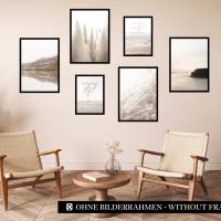 CreativeRobin Poster Set als Wohnzimmer Deko | 4x A3 + 2x A4 Wandbilder Collage | ohne Rahmen » Pampasgras Strand « Bild 8