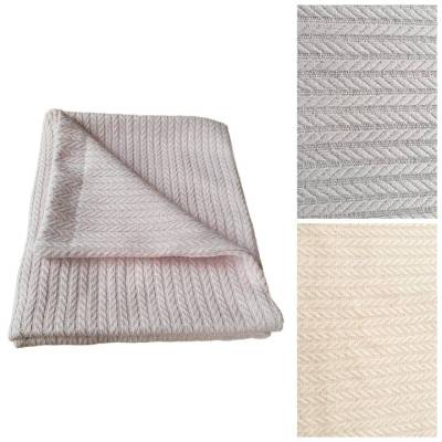 Babydecke Kuscheldecke Kinderwagendecke aus Waffelpique in Zopfmuster
