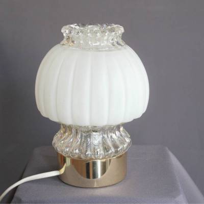 Vintage Tischlampe mit Glasschirm