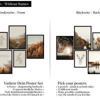 CreativeRobin Poster Set als Wohnzimmer Deko | 4x A3 + 2x A4 Wandbilder Collage | ohne Rahmen » Herbst « Bild 2