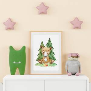Süßes 6er Waldtier Poster-Set fürs Kinderzimmer I Schöne Babyzimmer Deko mit Bär, Fuchs, Igel und co. Bild 7